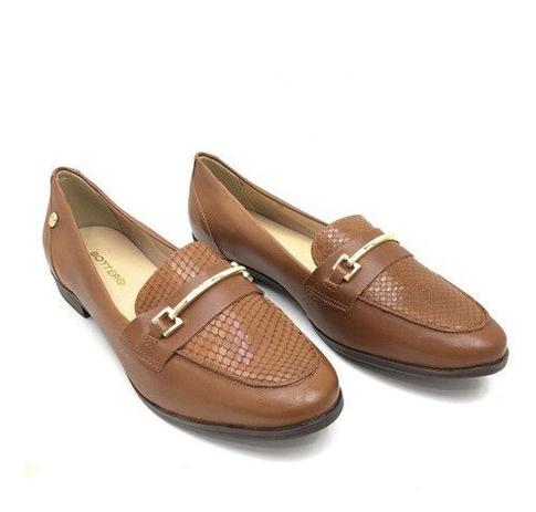 Sapato bottero mocassim bico redondo fivela couro atanado - Mocassim Feminino - Magazine Luiza