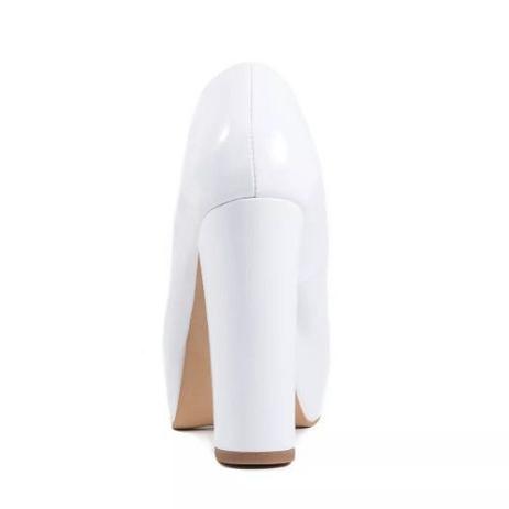 Sapato Branco Noiva Scarpin Pata Salto Alto Grosso Verniz - Calçados Etc - Scarpin Feminino - Magazine Luiza
