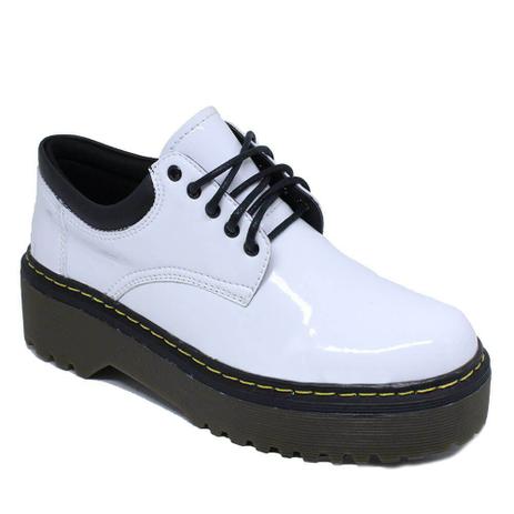 Sapato Colegial Inglês Verniz Branco - Embora Footwear - Calçados Femininos  - Magazine Luiza