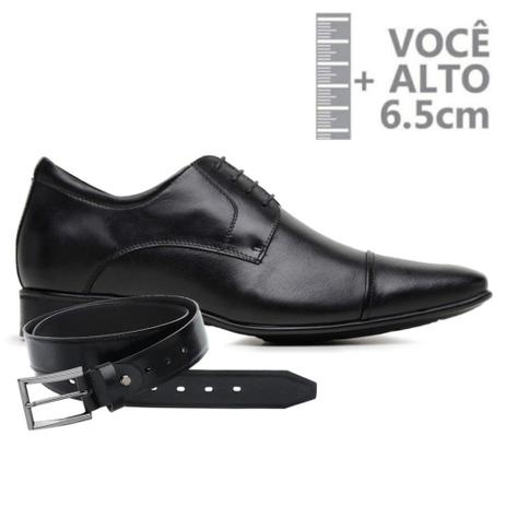 Sapato com Salto Interno Jota Pe Preto Grow Air + Cinto 79509 - Sapato  Social Masculino - Magazine Luiza