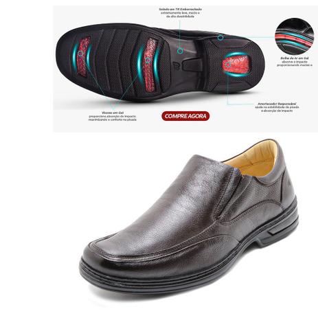 Sapato Confort em Couro Rafarillo 3900102 Café 482 - Sapato Social Masculino  - Magazine Luiza