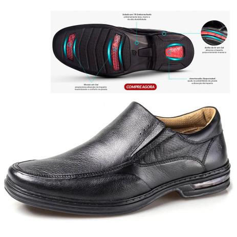 Sapato ConfortO Couro Rafarillo 3900100 Preto 330 - Sapato Social Masculino  - Magazine Luiza