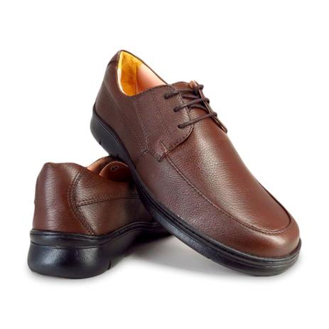 Sapato conforto masculino fabricado em couro marrom | FRAN MIX