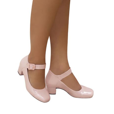 Sapato Feminino Boneca Rosa Salto Baixo Grosso Confortável - Duani -  Calçados Femininos - Magazine Luiza