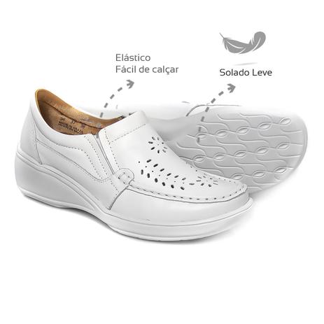 Sapato Feminino Confortável com Elástico Branco Levecomfort - Calçados  Femininos - Magazine Luiza