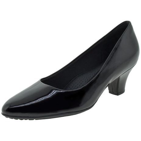 sapato piccadilly preto salto baixo