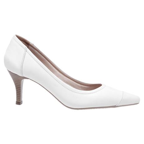 scarpin couro branco