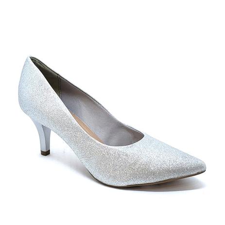 Sapato Hellen Suzan Bico Fino Salto 7 Gliter Prata - Scarpin Feminino -  Magazine Luiza