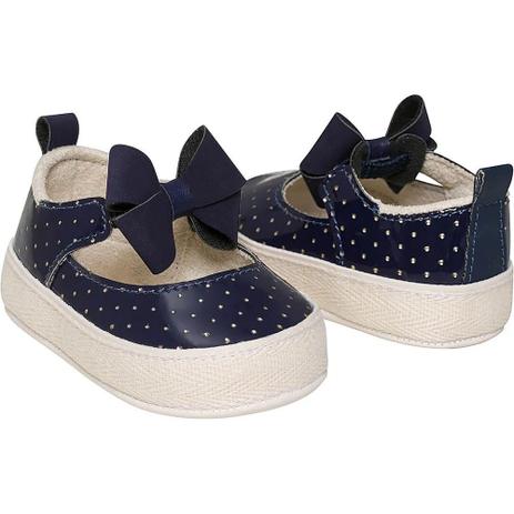 Sapato infantil azul com poá Pimpolho meninas 0 a 7 meses - Sapato Infantil - Magazine Luiza