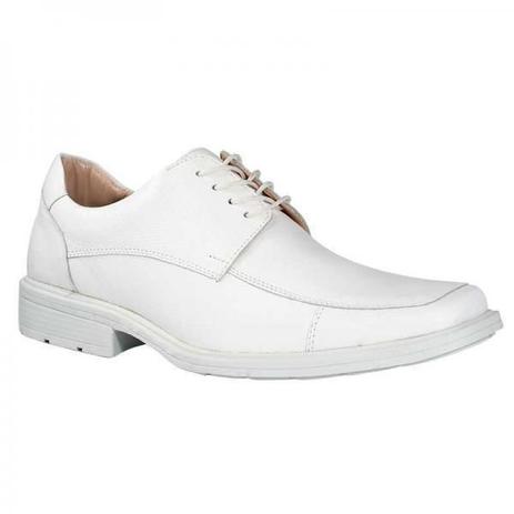 Sapato Masculino Branco Couro Cadarço 115-2 - Calçar Bem - Sapato Social  Masculino - Magazine Luiza
