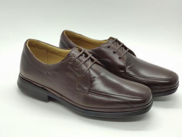 Sapato Masculino Oneself em Couro com Cadarço Marrom