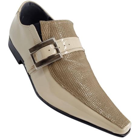 Sapato Masculino Em Couro Social Executivo Social Executivo em Couro - Bege  - New Salmon - ART SAPATOS - Sapato Social Masculino - Magazine Luiza
