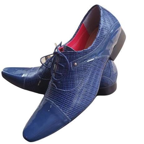 Sapato Masculino Italiano em Couro Oxford - Azul - Blue Listra - ART  SAPATOS - Sapato Casual Masculino - Magazine Luiza