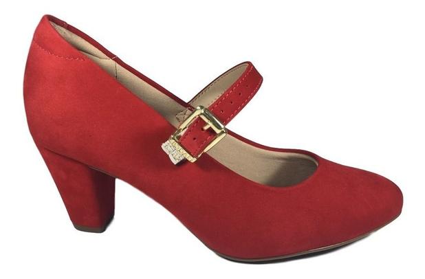 sapato vermelho meia pata