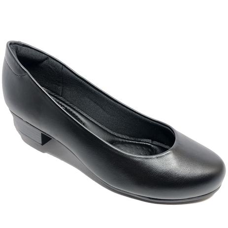 sapato de salto baixo preto