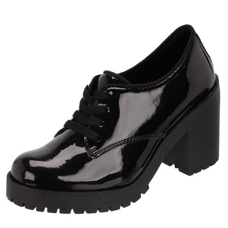 bota preta verniz cano curto