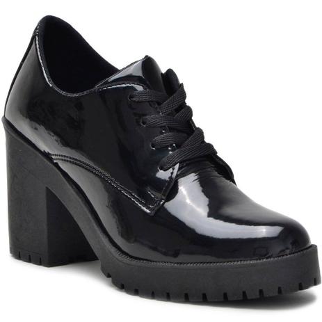 sapato oxford feminino preto couro