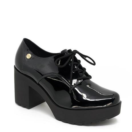 Sapato Oxford Salto Alto Moleca 5647.211 Verniz Preto - Oxford Feminino - Magazine Luiza