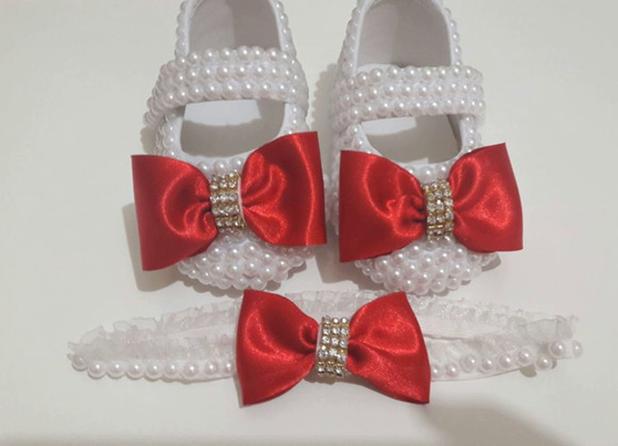 sapato de perola bebe