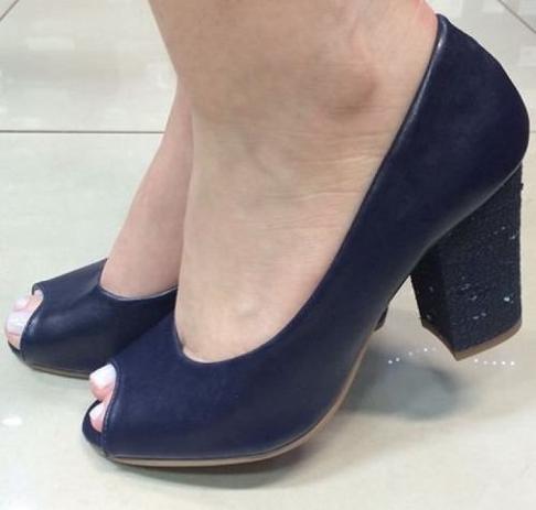 peep toe azul