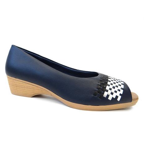 peep toe couro usaflex