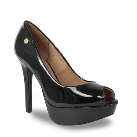 sapato peep toe vizzano preto