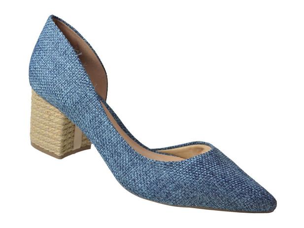 scarpin jeans salto baixo