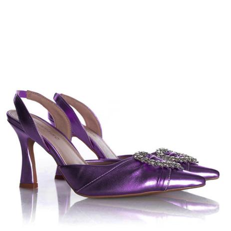 Sapato Scarpin Bella Salto Taça com Broche de Coração Roxo - Pé Vermelho  Calçados - Scarpin Feminino - Magazine Luiza