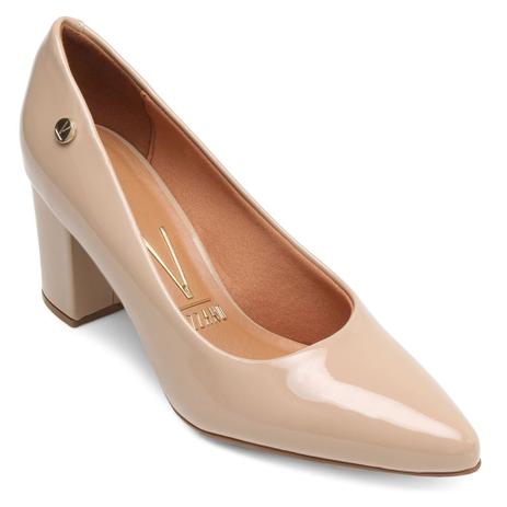 scarpin salto grosso verniz