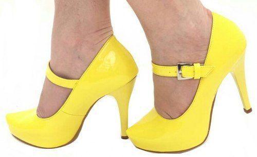 sapato meia pata amarelo