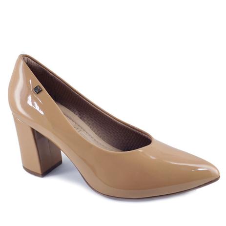 sapato salto grosso bege