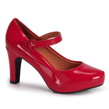 sapato feminino vermelho de verniz