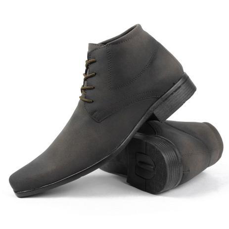 Sapato Bota Botinha Coturno Masculino Couro Sola Madeira 755 no Shoptime