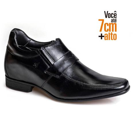 Sapato RAFARILLO ref. 53001 masculino couro preto, linha ALTH, você mais  alto 7 cm.