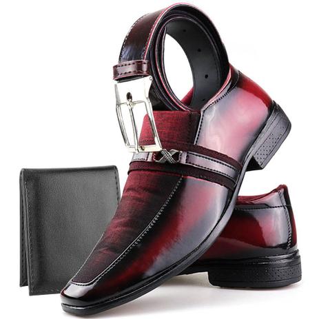 Sapato Social Dhl Masculino Vermelho + Cinto + Carteira - Dhl Calçados -  Kit Masculino - Magazine Luiza
