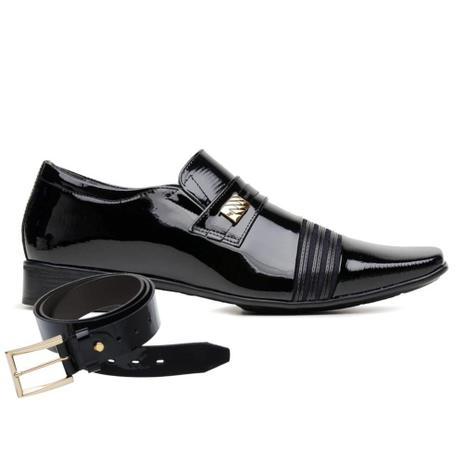 Sapato Social Jota Pe Verniz Preto Masculino 72223