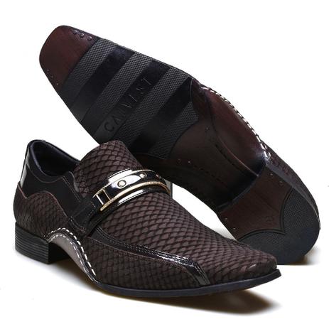 Sapato Social Masculino Calvest em Couro Snake Café com Metal Dourado - 1930C229CAFE Menor preço em Sapato Social Masculino Calvest em Couro Snake Café com Metal Dourado - 1930C229CAFE