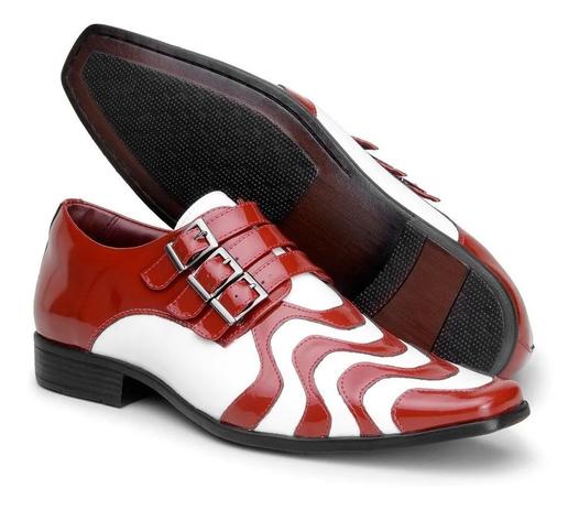sapato branco e vermelho masculino