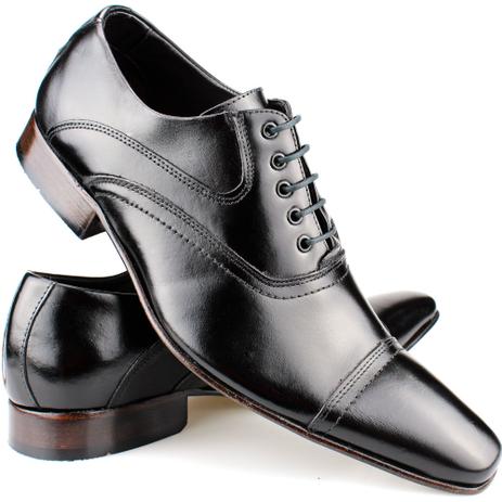 Sapato Social Masculino De Couro De Amarrar Oxford Preto - Sapatofranca - Sapato Social Masculino - Magazine Luiza