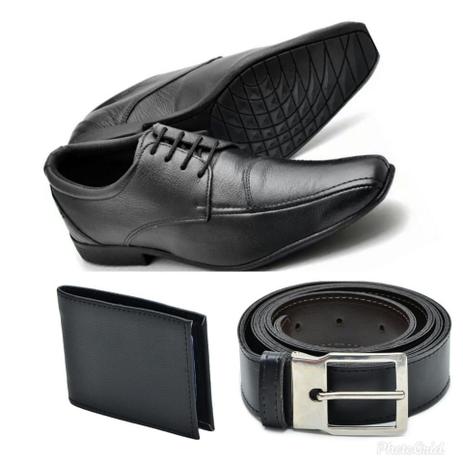 Sapato Social Masculino Em Couro Tamanho Especial 37 ao 48 Com Carteira e  Cinto - SBL - Kit Masculino - Magazine Luiza