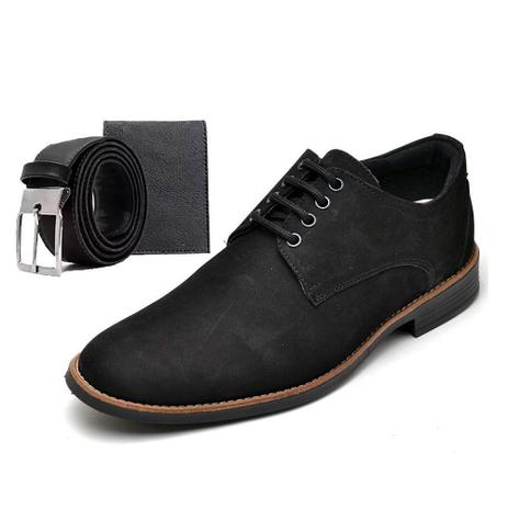Sapato Social Masculino Esporte Fino Preto Com Carteira e Cinto Go Well  Shoes - Kit Masculino - Magazine Luiza