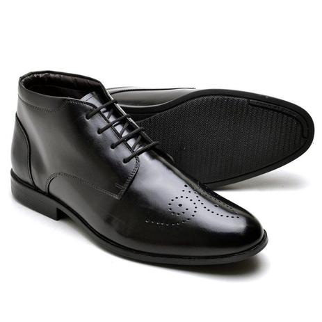 Sapato Social Masculino Estilo Botinha Cano Baixo Oxford Com Desenho Cor  Preto - Reta Oposta - Sapato Casual Masculino - Magazine Luiza