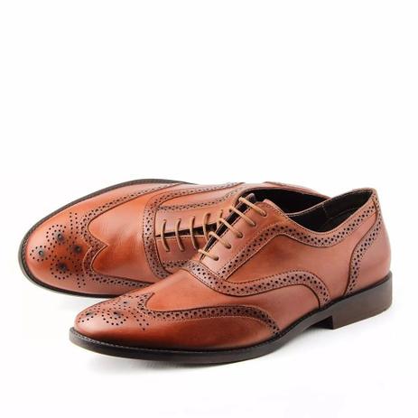 Sapato Social Masculino Estilo Oxford Brogue Floral Perlatto Whisky - Sapato Social Masculino - Magazine Luiza