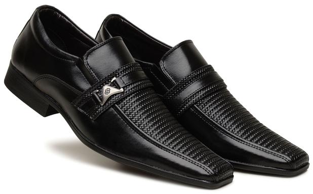 Sapato Social Masculino Forma Alongada com Aplicação Ref 70.092 - Preto, 40  - Bertelli - Sapato Social Masculino - Magazine Luiza