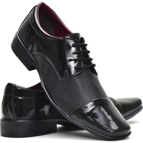 sapato social masculino verniz com cadarço