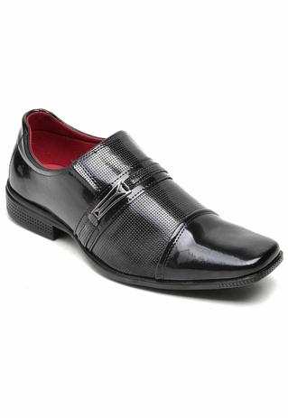 Sapato Social Masculino | Couro Natural Preto Cadarço - FKV Calçados