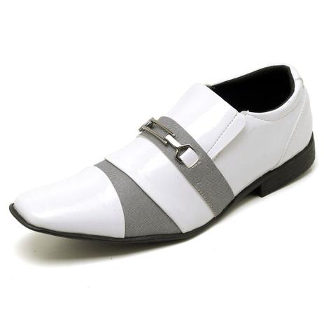 Sapato Social Masculino Top Franca Shoes Verniz Branco / Cinza - Sapato  Social Masculino - Magazine Luiza