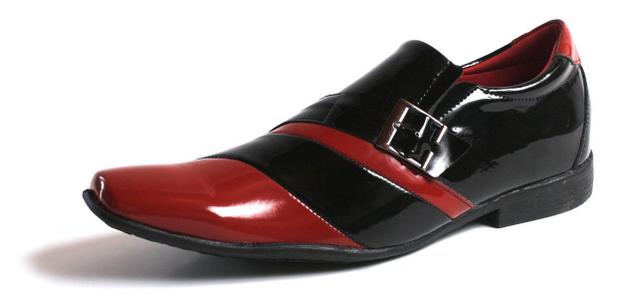 Sapato Social Masculino Preto Vermelho Verniz Textura Escama Bico Fino |  Submarino