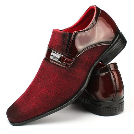 Sapato Social Masculino Vermelho Super Confortável e Estiloso com Fivela -  Dallu Calçados - Sapato Social Masculino - Magazine Luiza