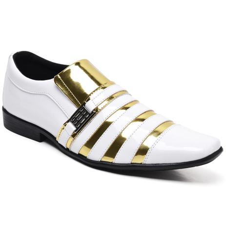 Sapato Social Masculino Verniz Colorido Dourado branco - D+shoes - Sapato  Social Masculino - Magazine Luiza